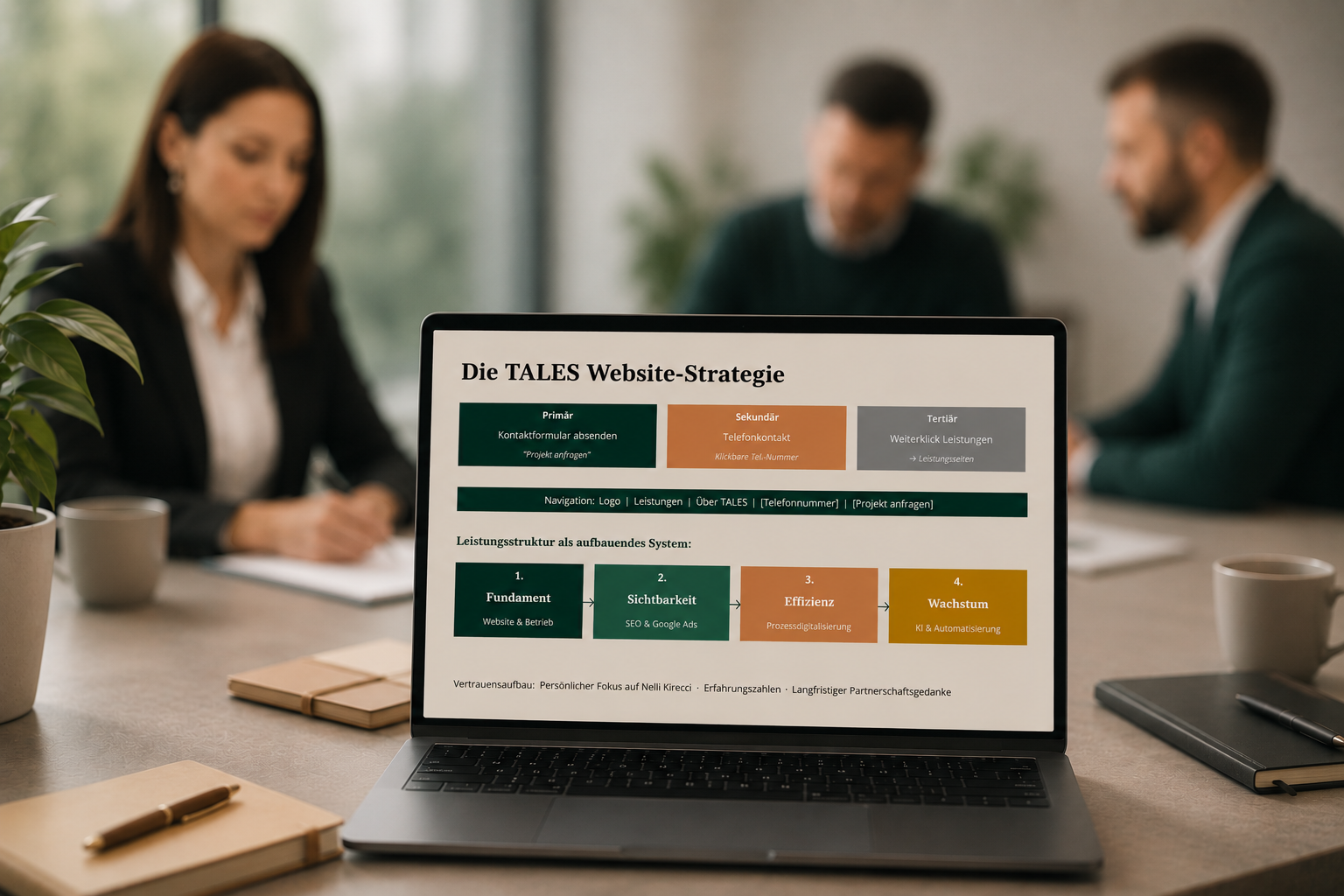 TALES Beratungsteam im Strategiegespräch